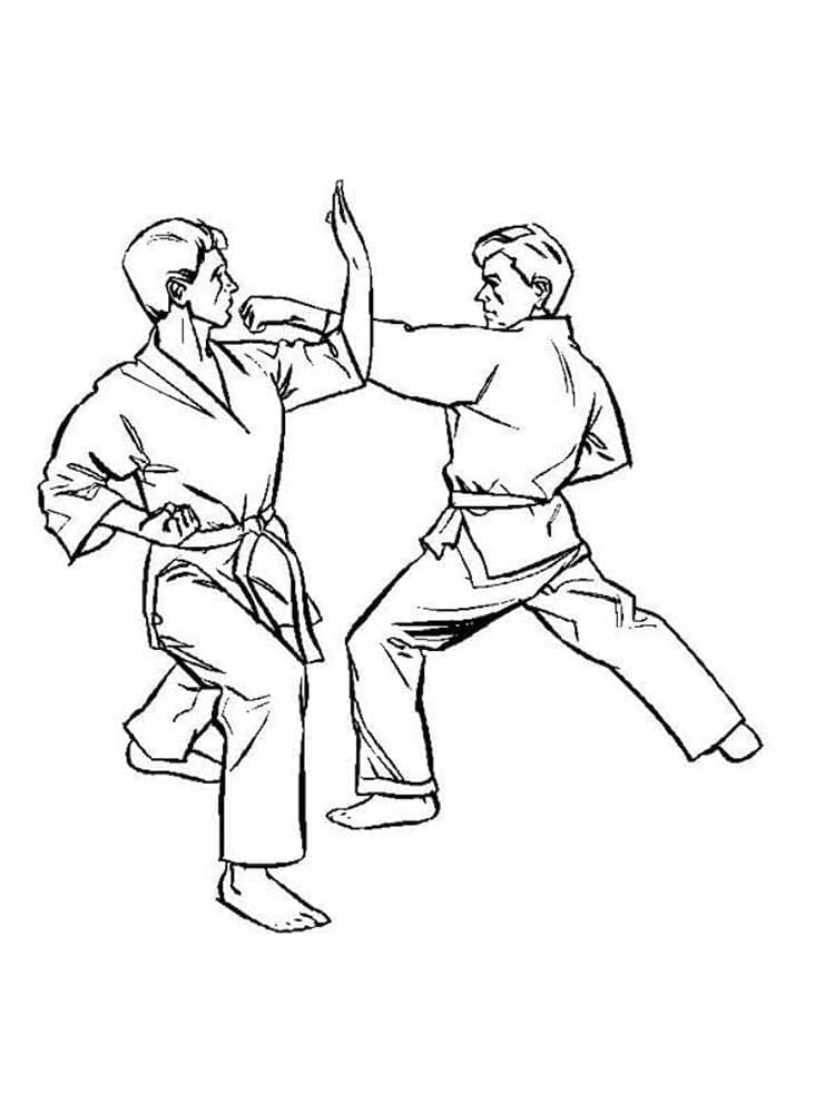 Målarbild Karate Utskrivbar