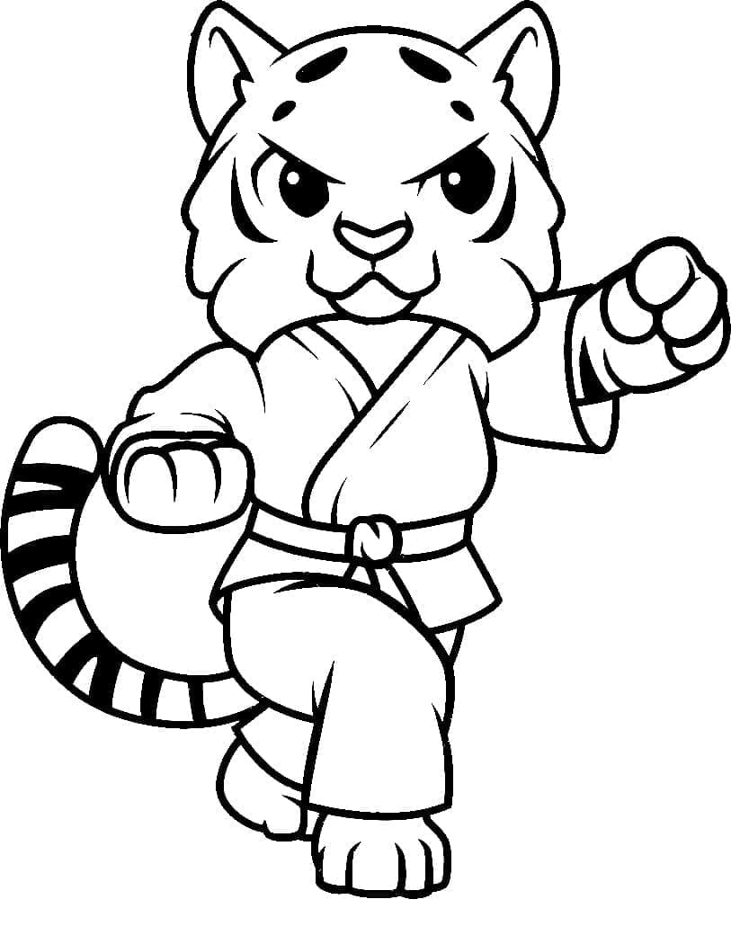 Målarbild Karate tiger
