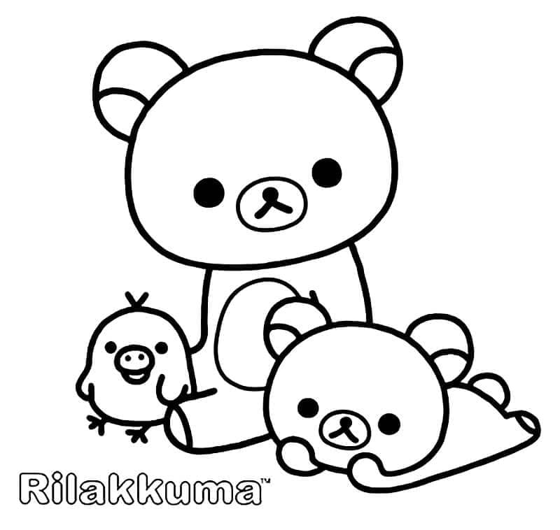 Målarbild Rilakkuma Gratis Utskrivbar för Barn