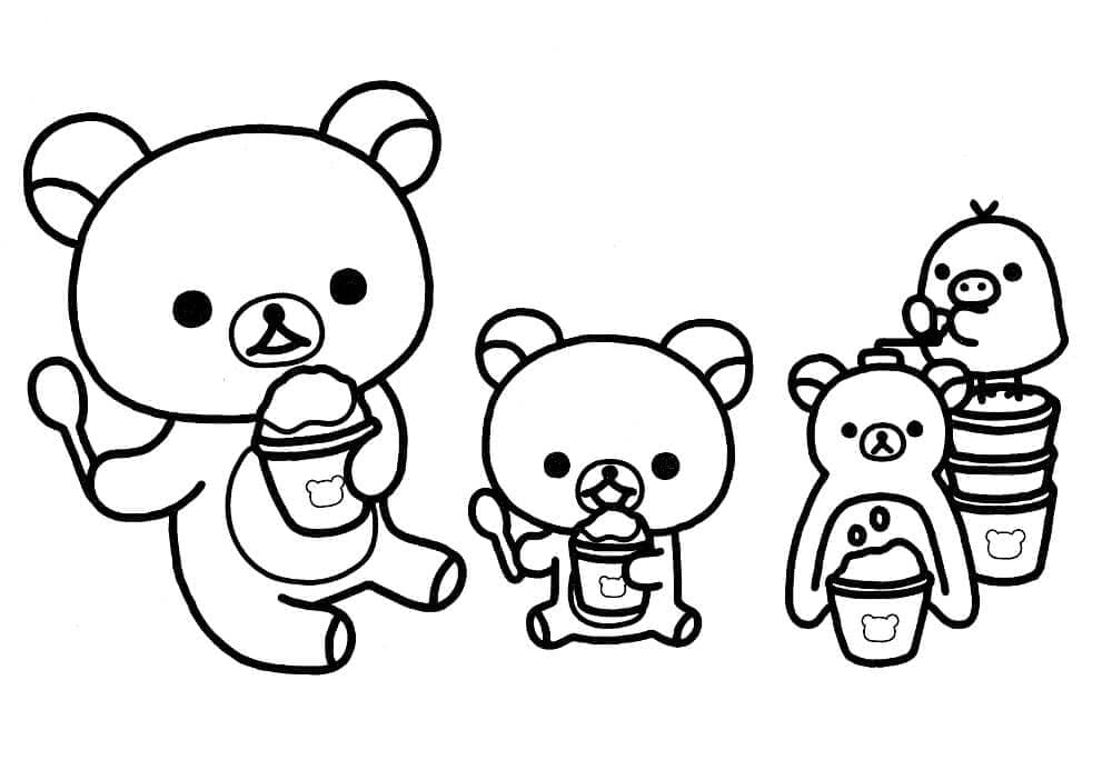 Målarbild Rilakkuma Gratis för Barn