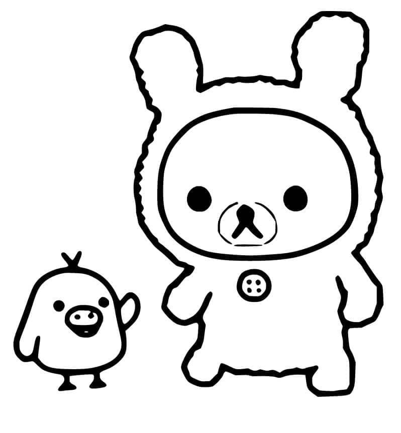 Målarbild Rilakkuma Utskrivbar för Barn