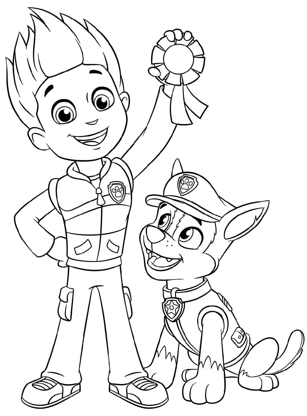 Målarbild Ryder och Chase från Paw Patrol