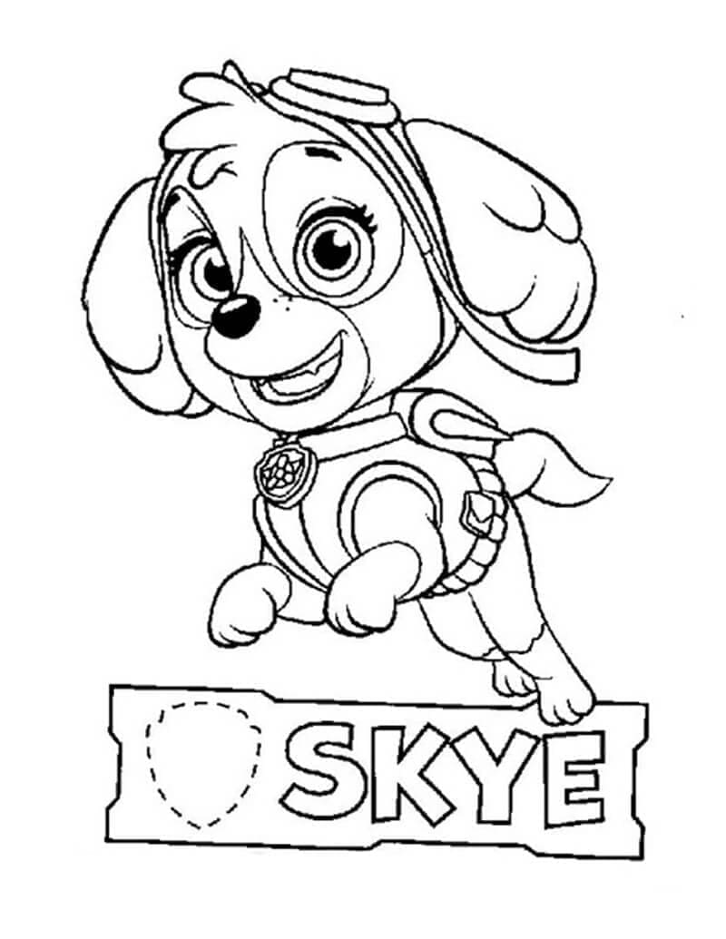 Målarbild Skye Paw Patrol För 2-åriga Barn