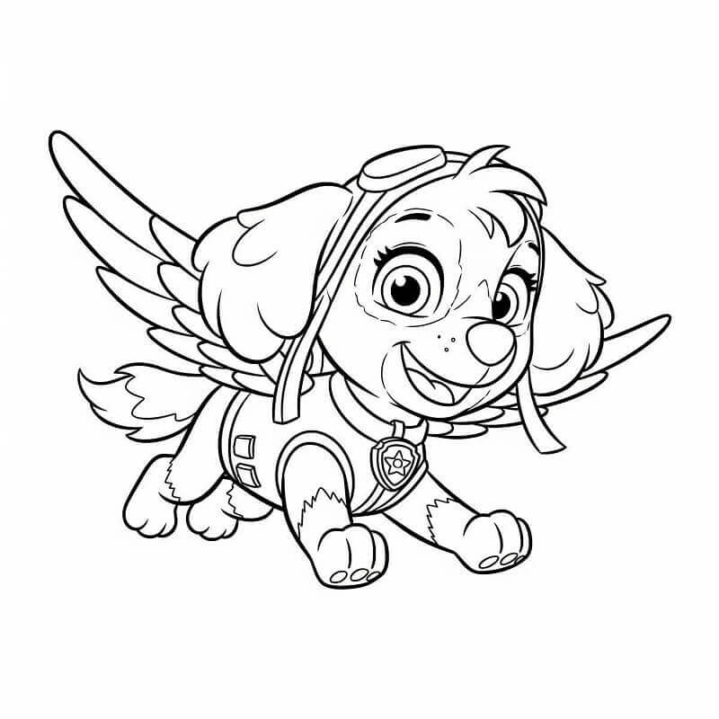 Målarbild Skye Paw Patrol Gratis Utskrivbar för Barn