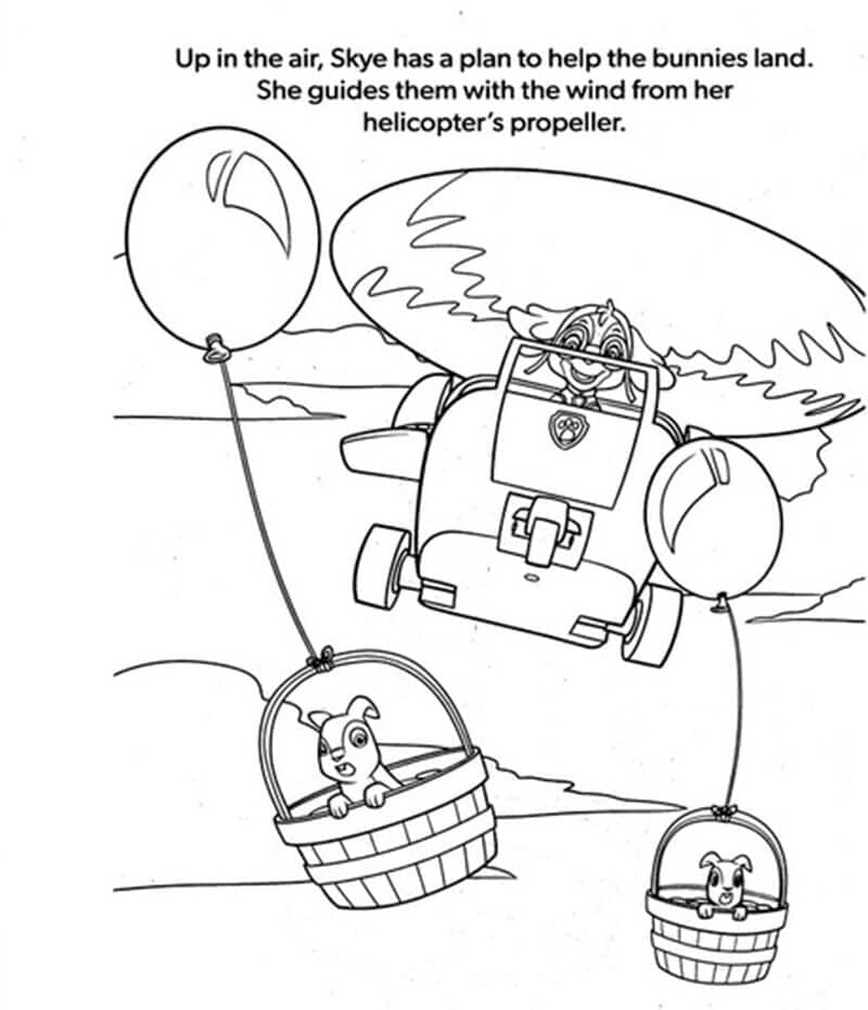 Målarbild Skye Paw Patrol Gratis för Barn