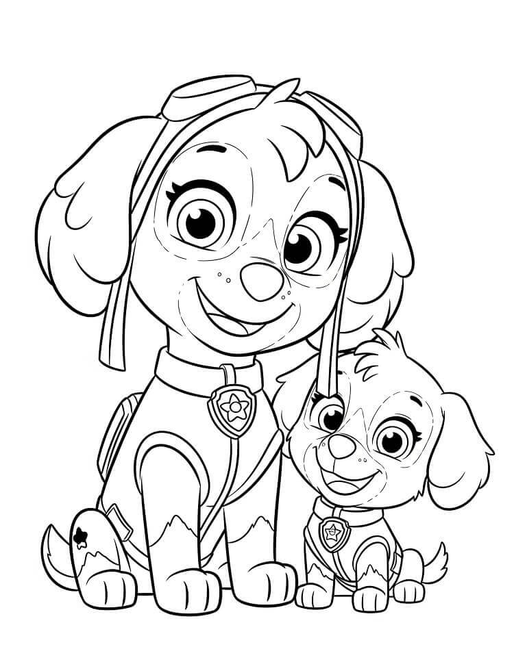 Målarbild Skye Paw Patrol Utskrivbar