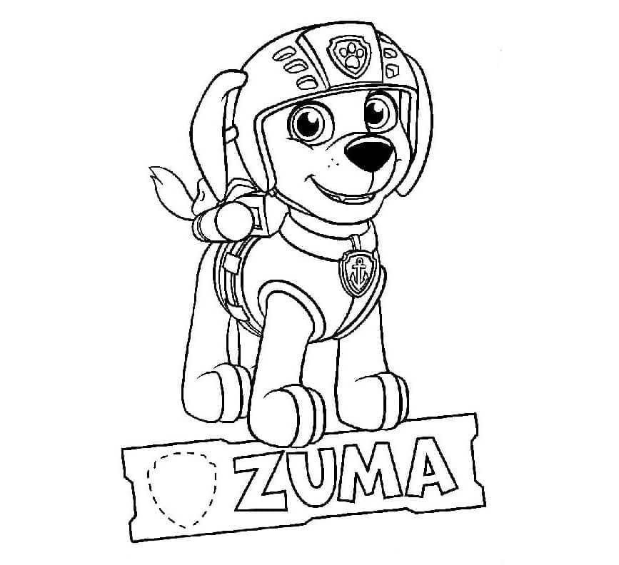 Målarbild Zuma Paw Patrol Gratis