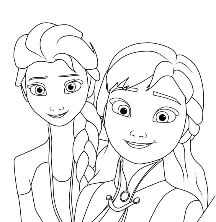 Målarbild Anna med Elsa