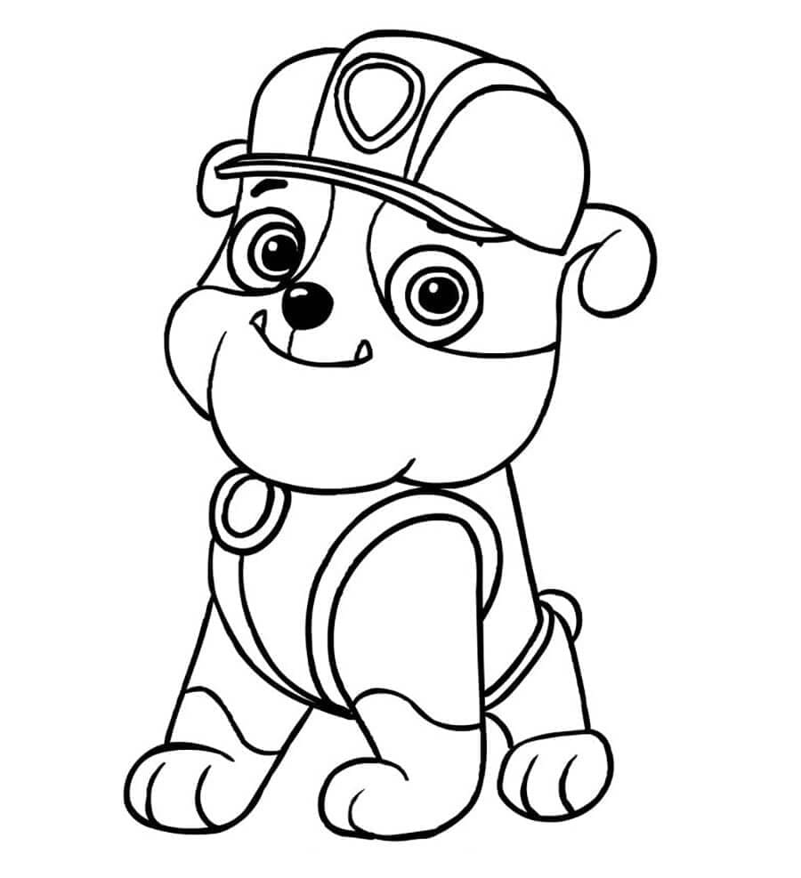 Målarbild Bedårande Rubble Paw Patrol