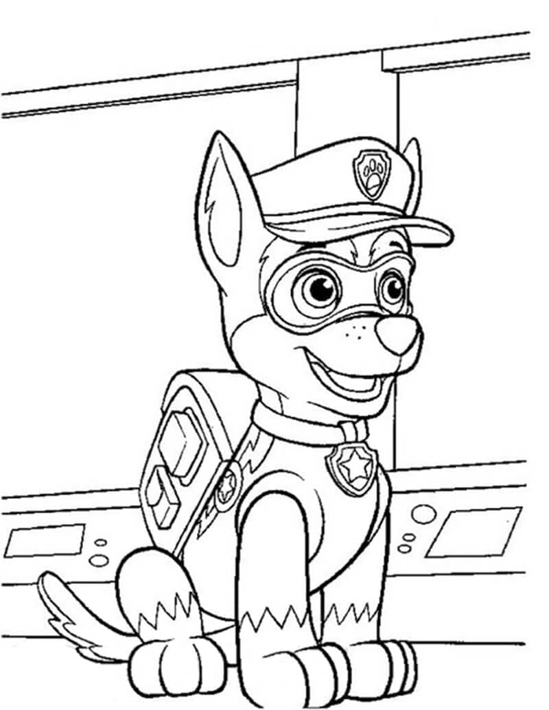 Målarbild Chase Paw Patrol För 6-åriga Barn