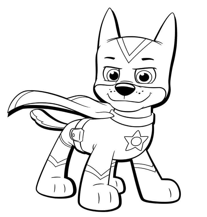 Målarbild Chase Paw Patrol Utskrivbar