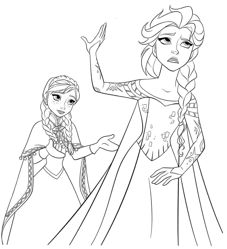 Målarbild Disney Elsa och Anna