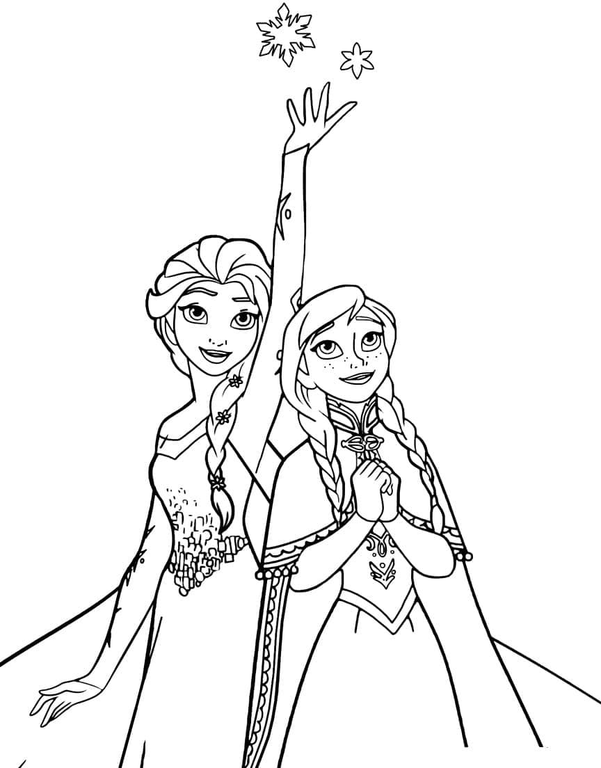Målarbild Elsa och Anna från Disney