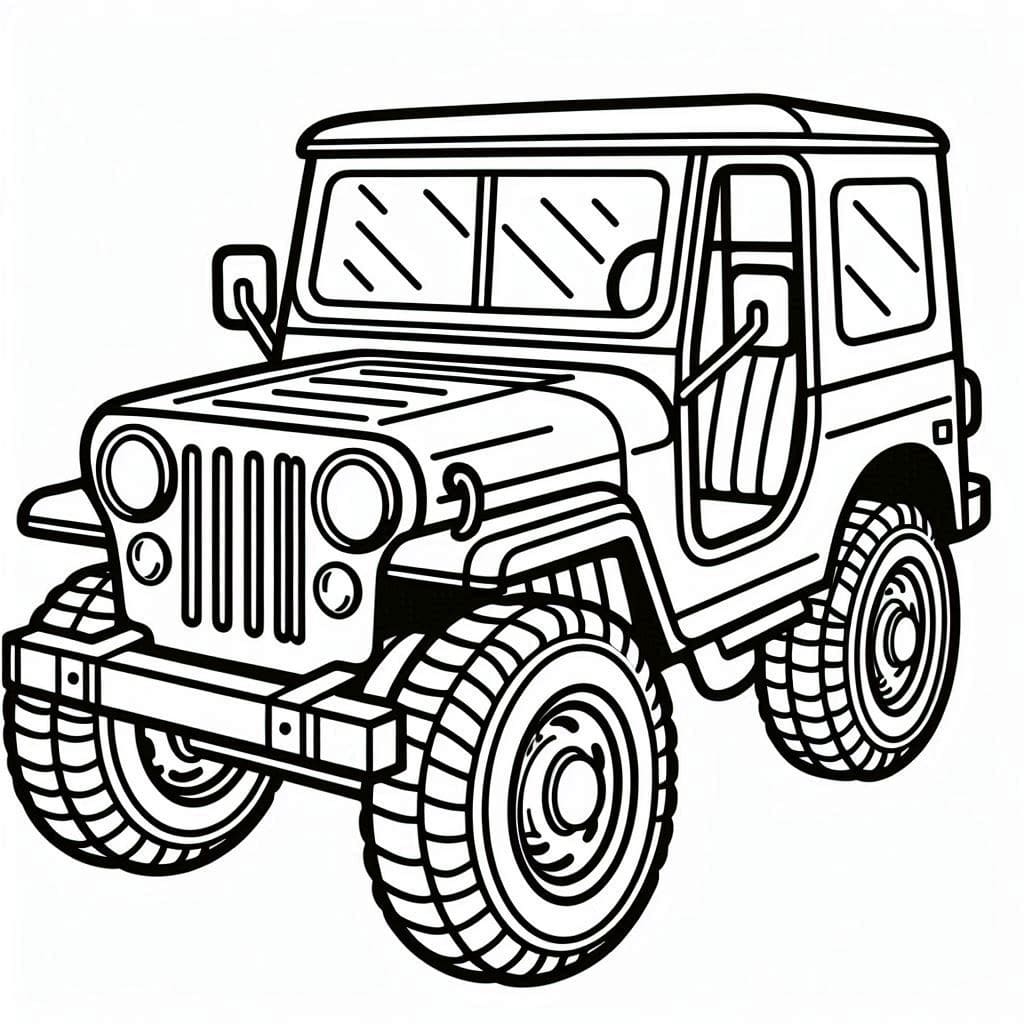 Målarbild En Jeep-bil
