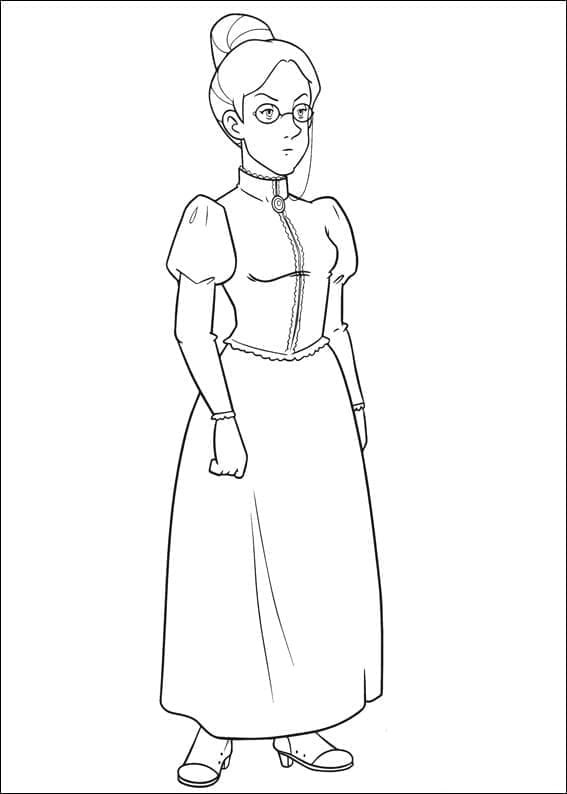 Målarbild Fräulein Rottenmeier från Heidi