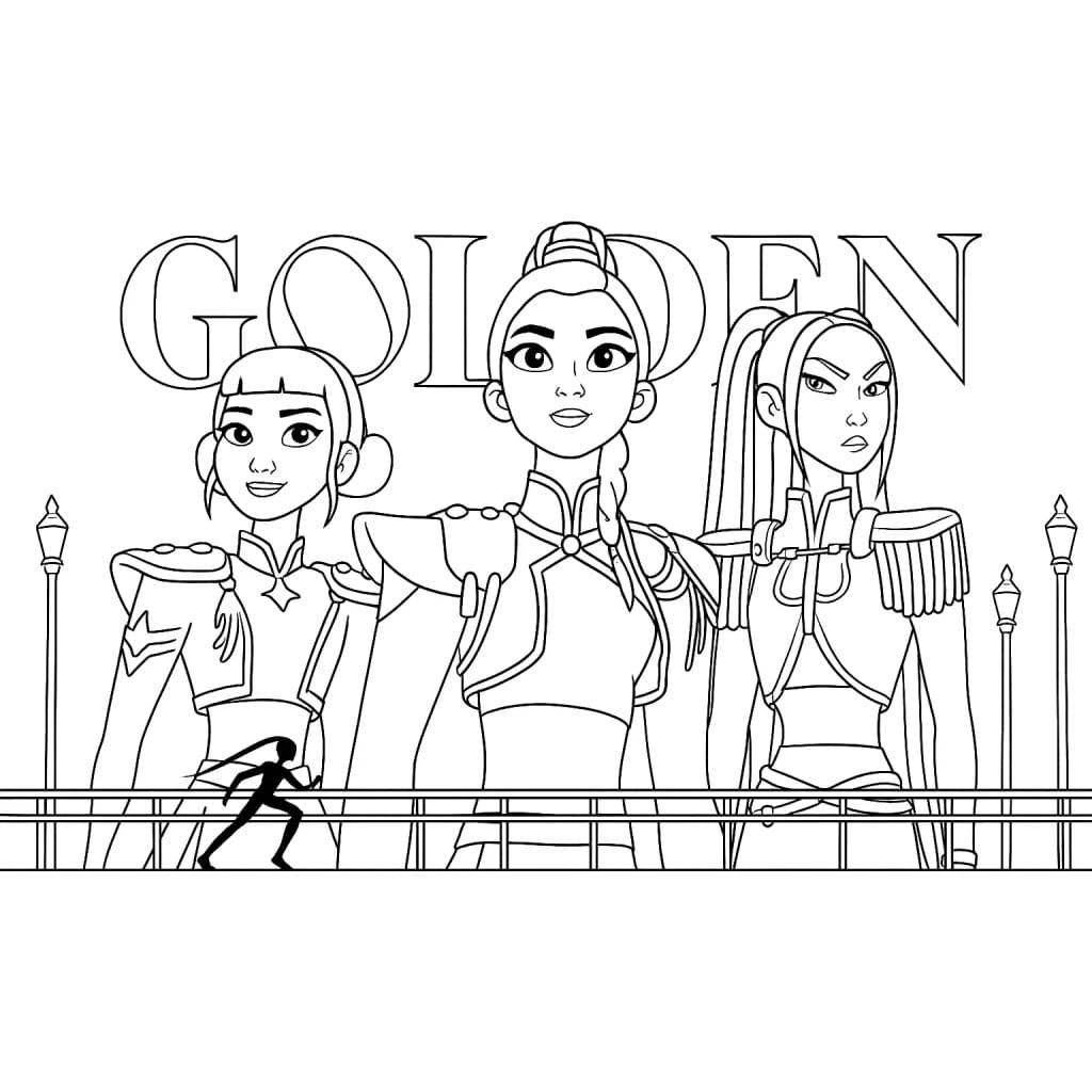 Målarbild Gratis KPop Demon Hunters för Barn