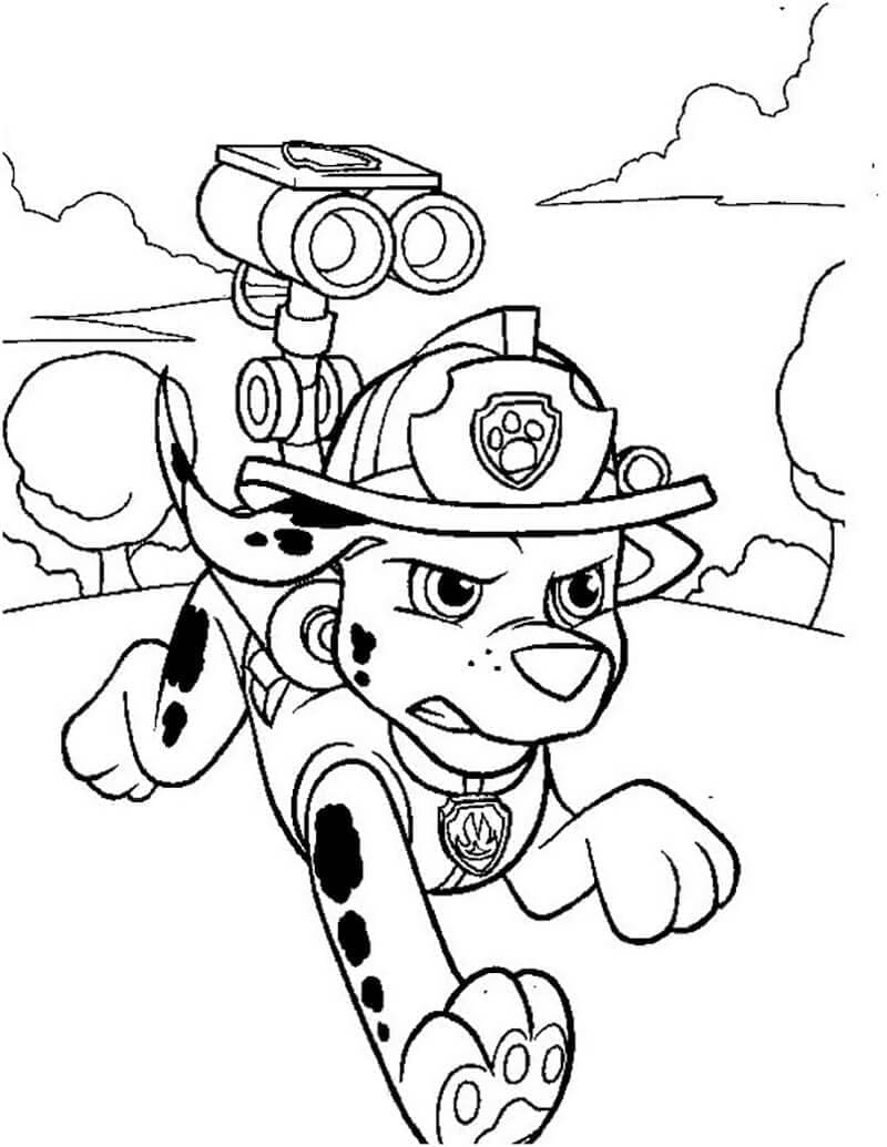 Målarbild Gratis Marshall Paw Patrol