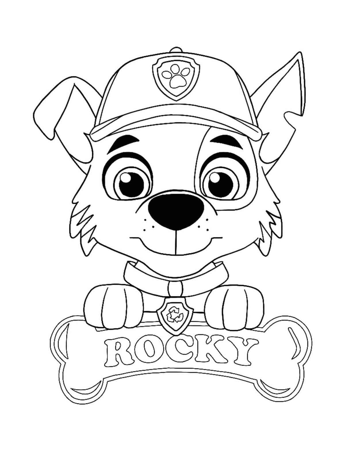 Målarbild Gratis Rocky Paw Patrol för Barn