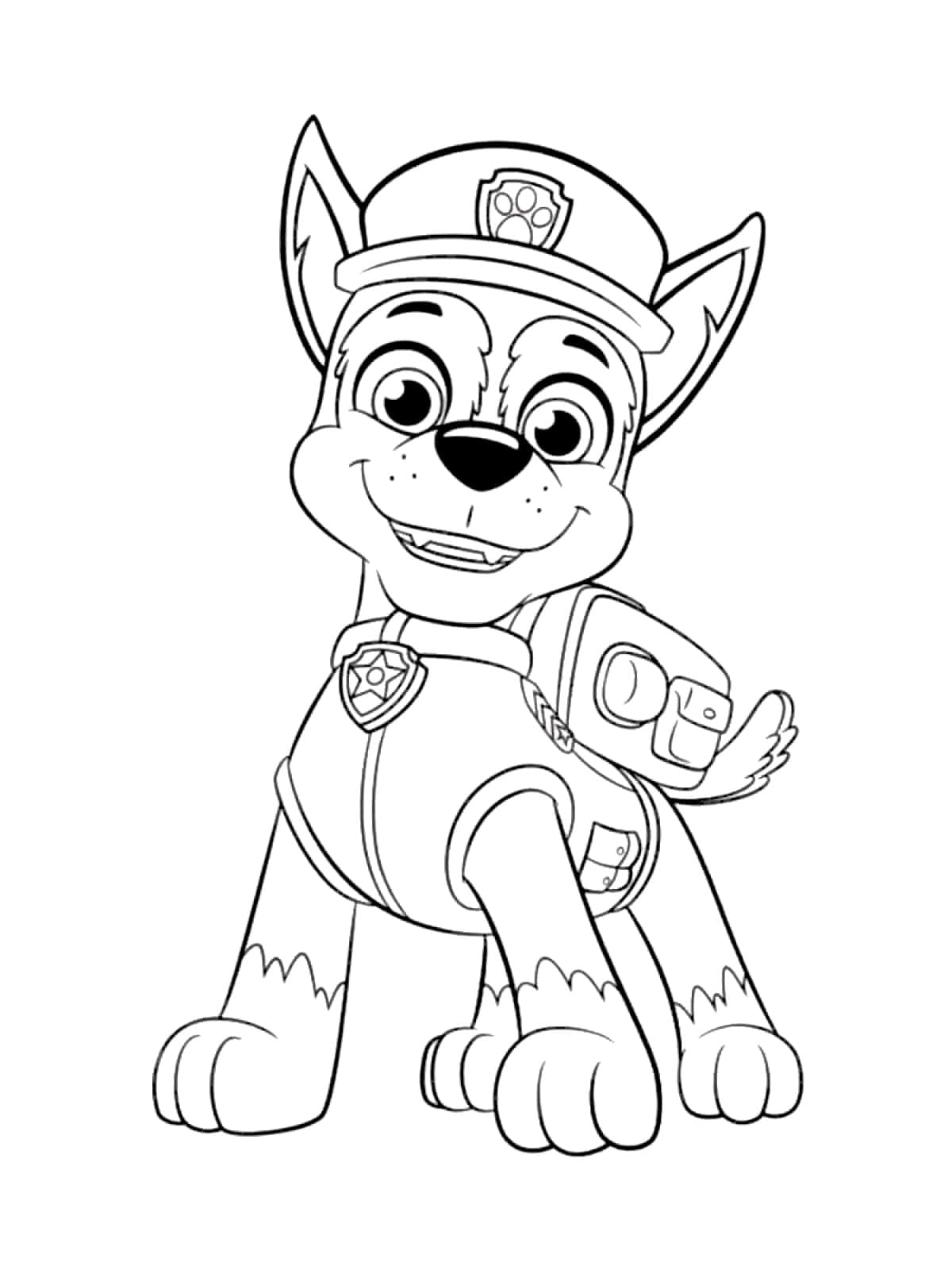 Målarbild Gratis Utskrivbar Chase Paw Patrol
