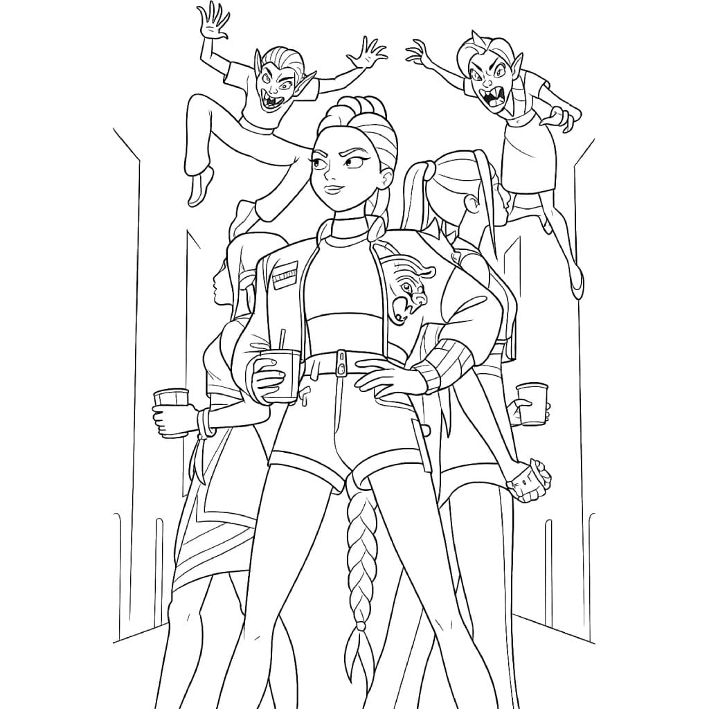 Målarbild Gratis Utskrivbar KPop Demon Hunters