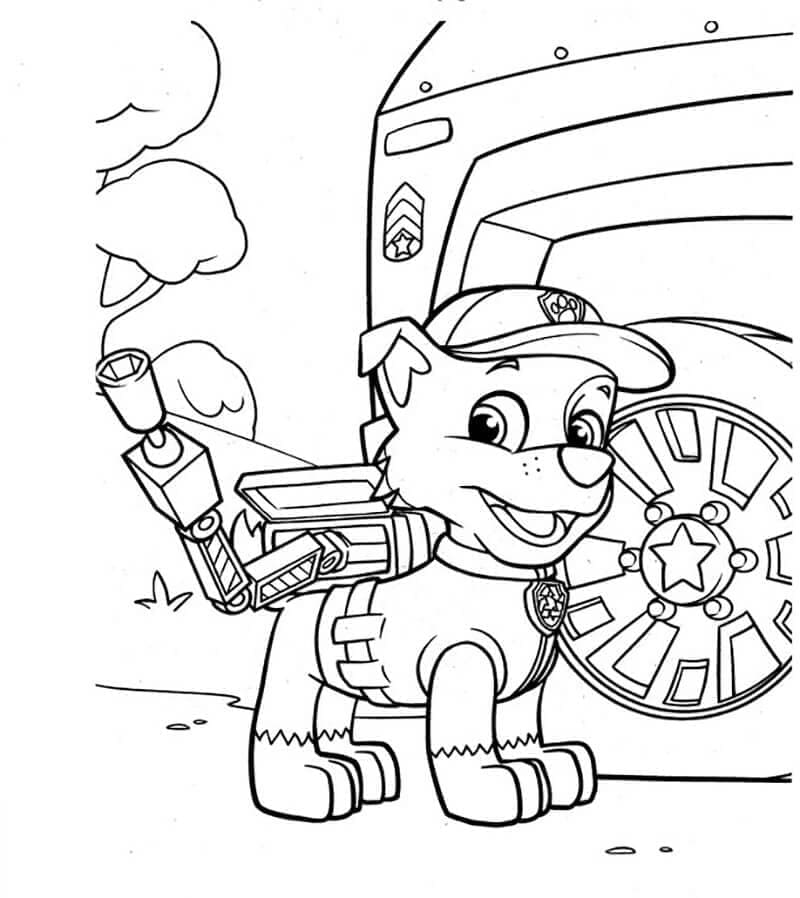 Målarbild Härlig Rocky Paw Patrol