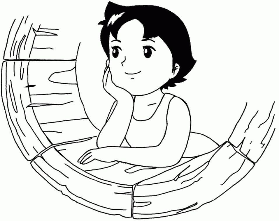 Målarbild Heidi Utskrivbar för Barn