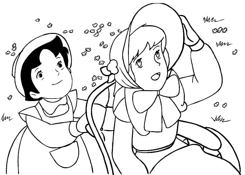 Målarbild Heidi och Klara