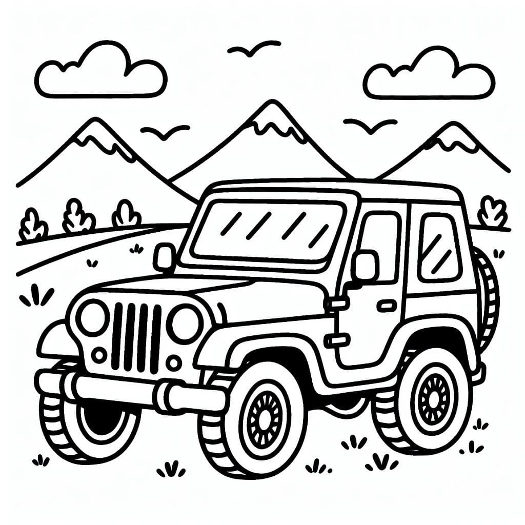 Målarbild Jeep Gratis Utskrivbar för Barn