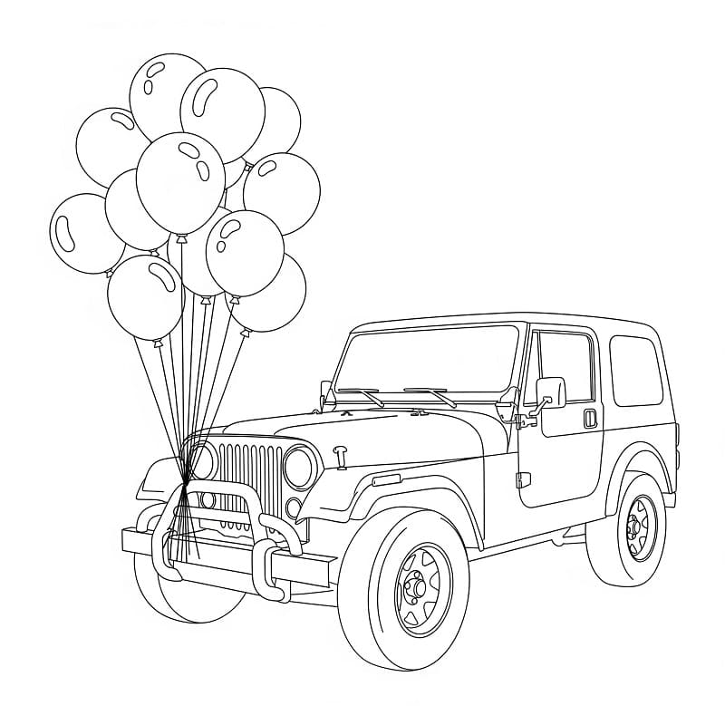 Målarbild Jeep Gratis för Barn