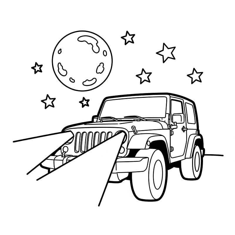 Målarbild Jeep Utskrivbar för Barn