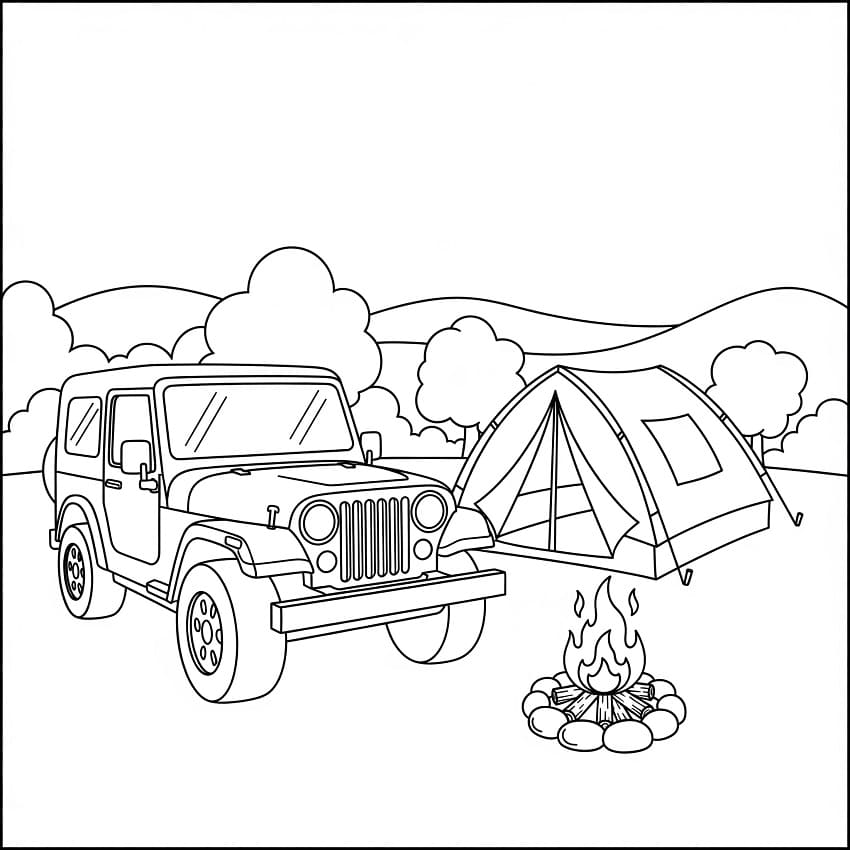 Målarbild Jeep Utskrivbar