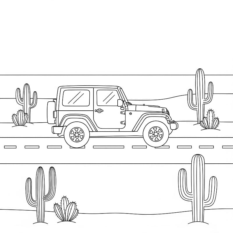 Målarbild Jeep på väg