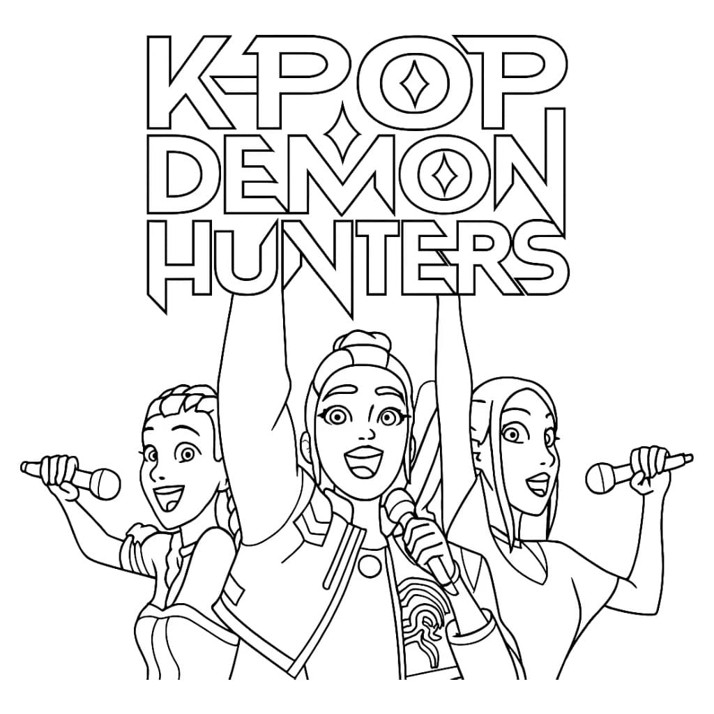 Målarbild KPop Demon Hunters Utskrivbar för Barn