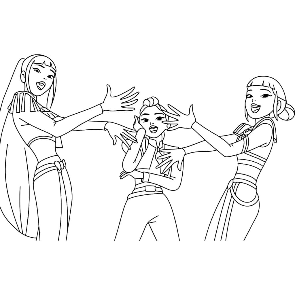 Målarbild Karaktärer i KPop Demon Hunters