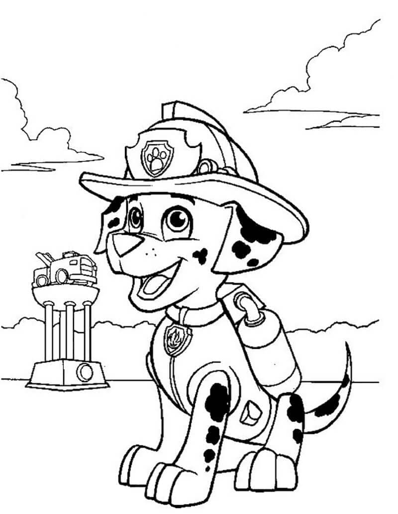 Målarbild Leende Marshall Paw Patrol