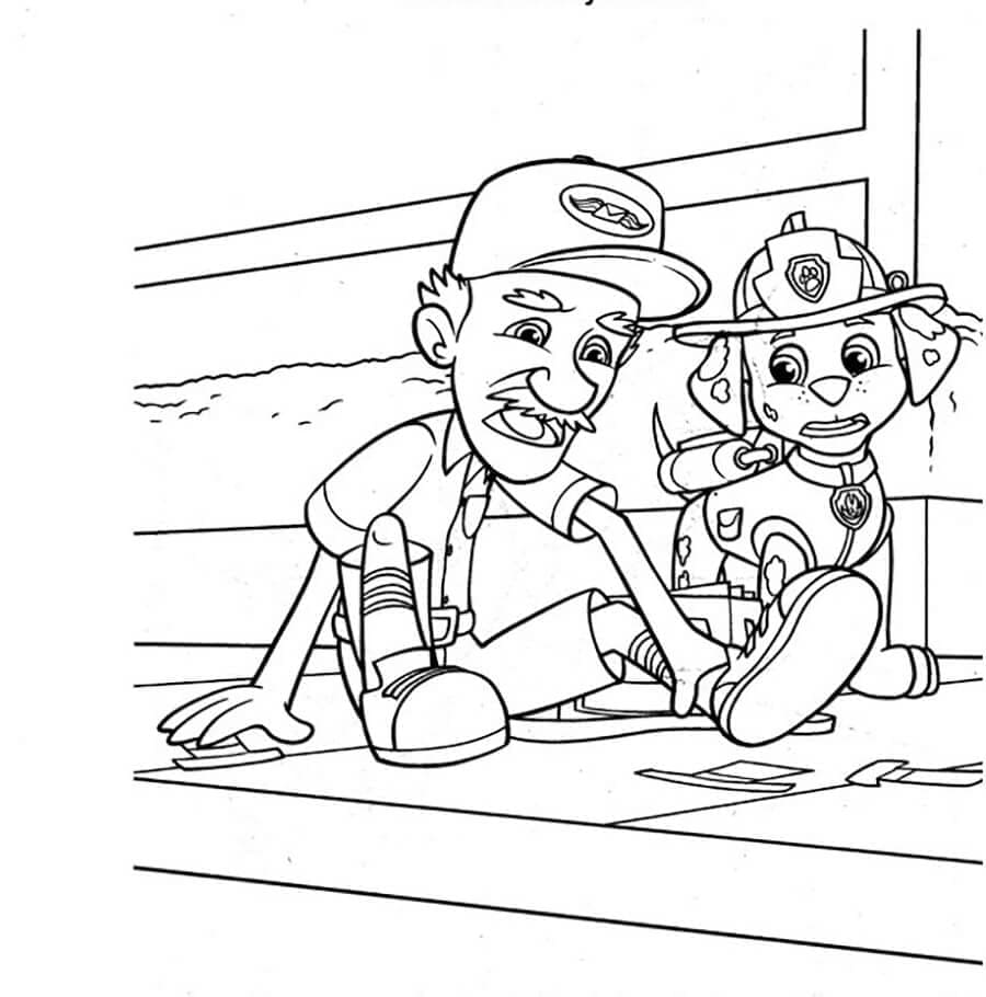 Målarbild Marshall Paw Patrol Utskrivbar för Barn