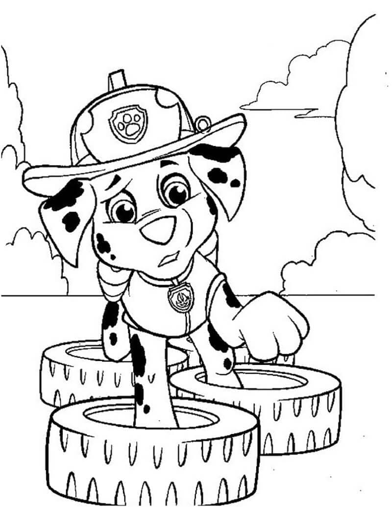 Målarbild Marshall Paw Patrol för Barn
