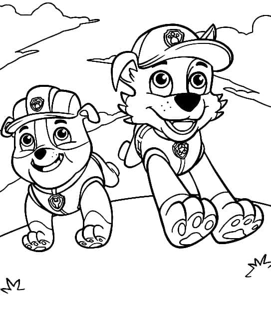 Målarbild Paw Patrol Rubble och Rocky