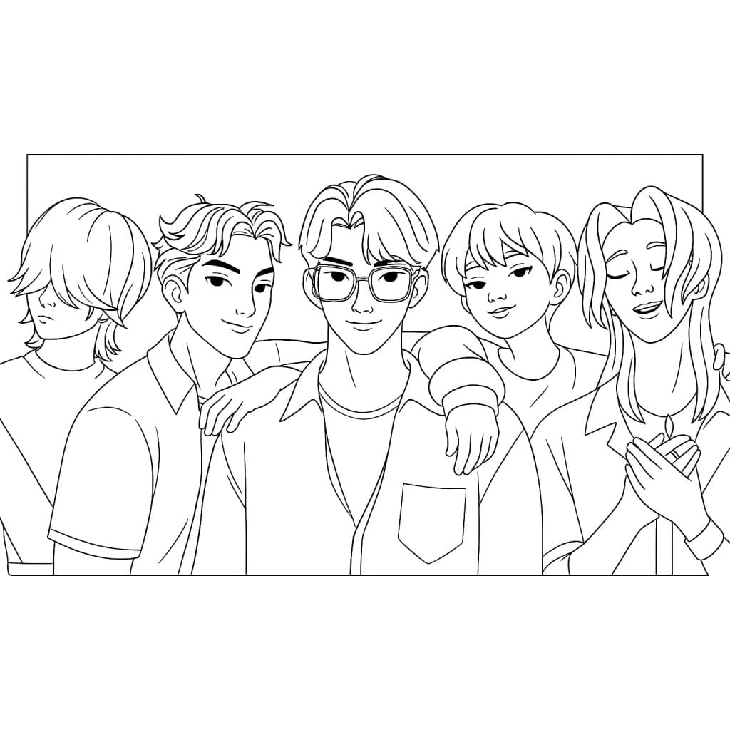 Målarbild Pojkar från KPop Demon Hunters