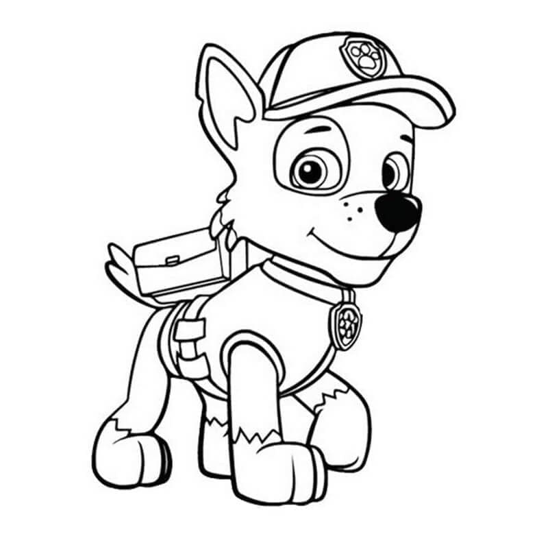 Målarbild Rocky från Paw Patrol