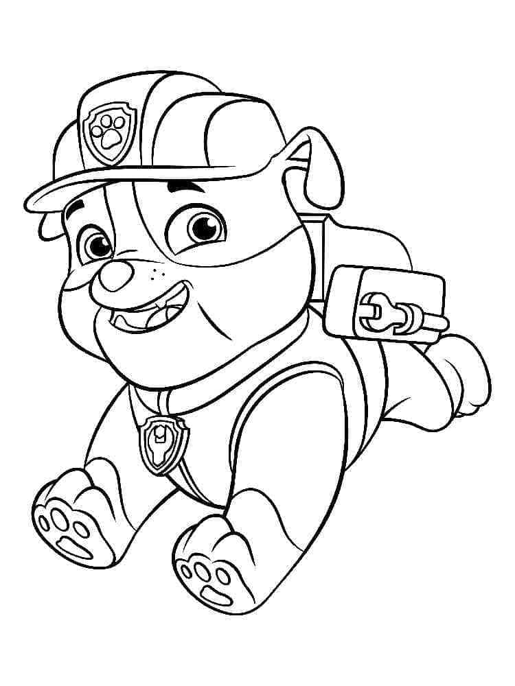 Målarbild Rubble Paw Patrol Utskrivbar för Barn