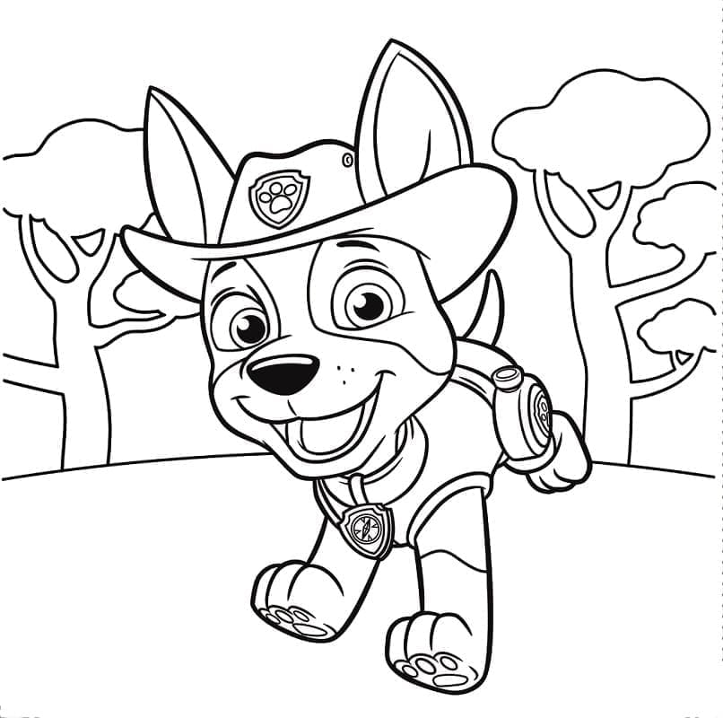 Målarbild Tecknad Tracker Paw Patrol