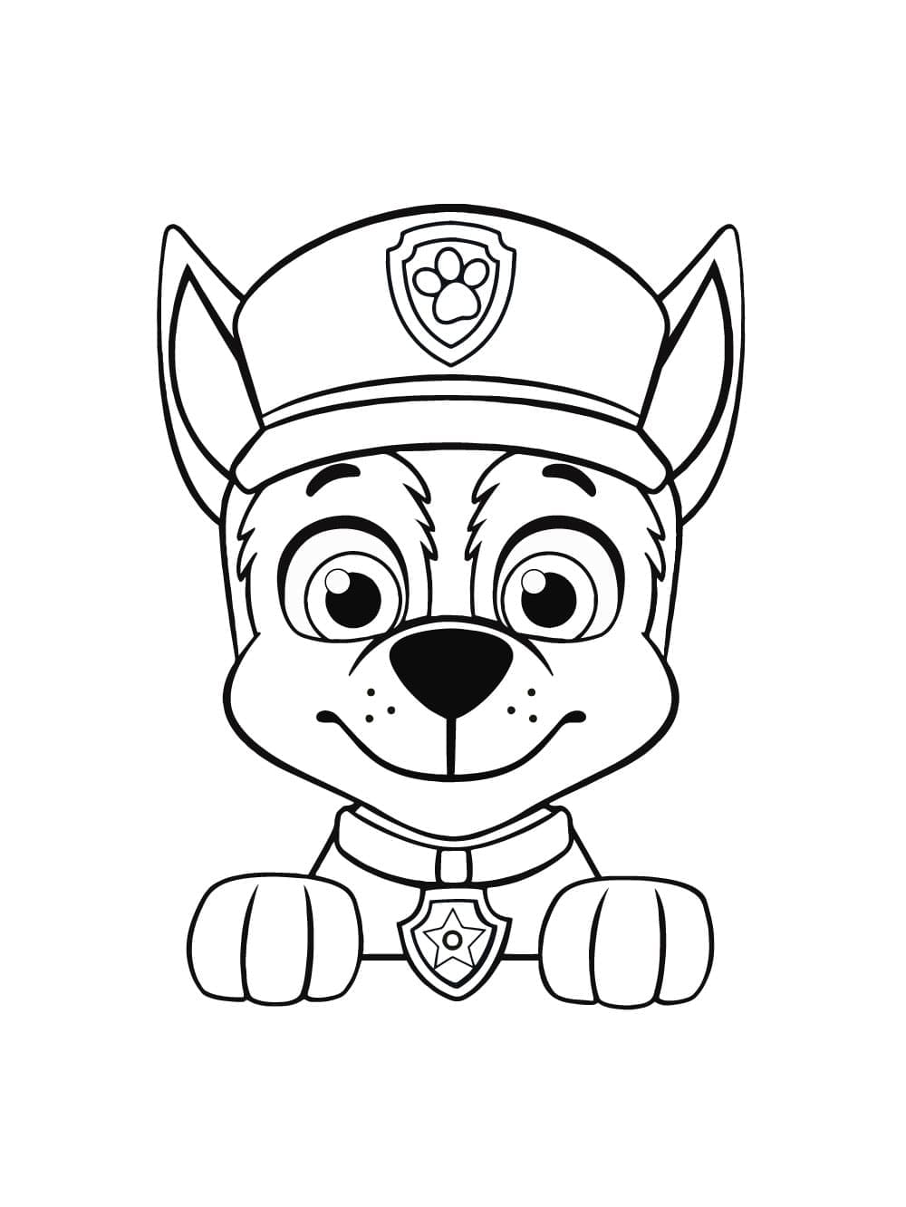 Målarbild Utskrivbar Chase Paw Patrol för Barn