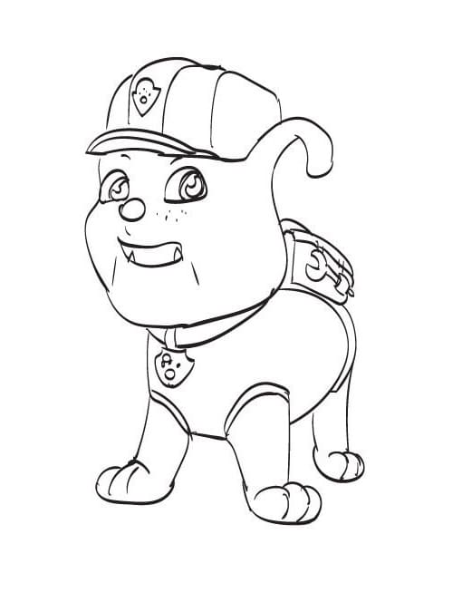 Målarbild Utskrivbar Rubble Paw Patrol för Barn
