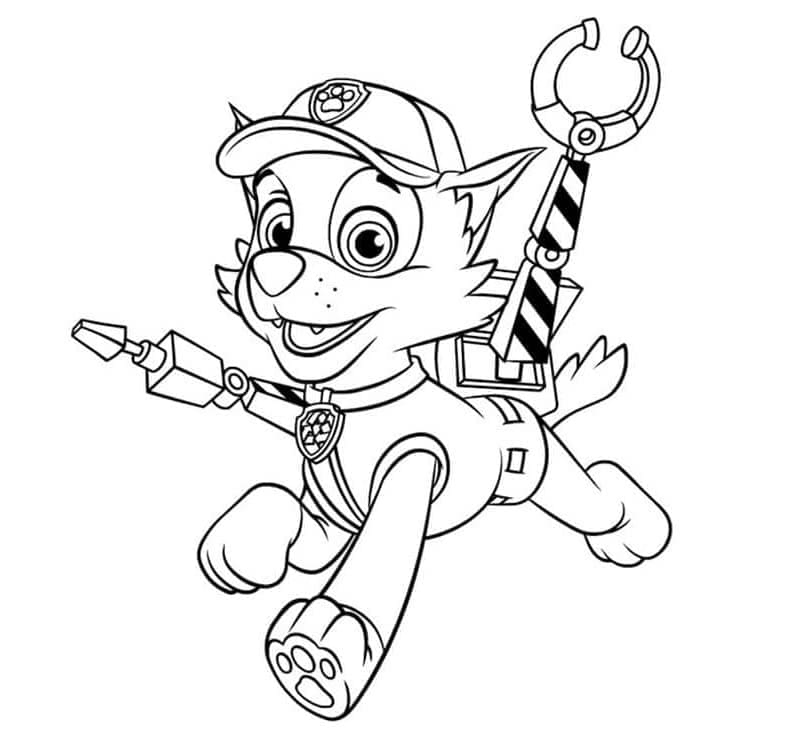 Målarbild Väldigt Glad Rocky Paw Patrol