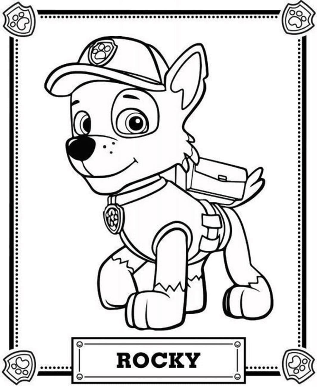 Målarbild Vänliga Rocky Paw Patrol