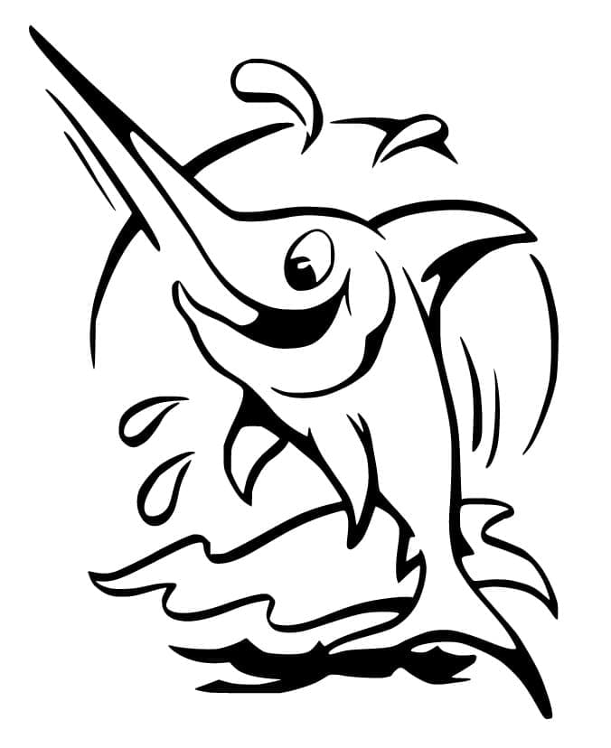 Målarbild Arg Svärdfisk