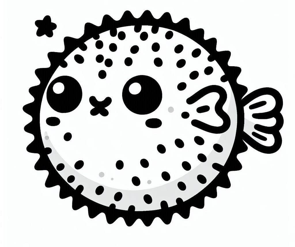 Målarbild Bedårande Blåsfisk