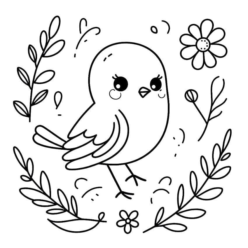 Målarbild Bedårande Kanariefågel