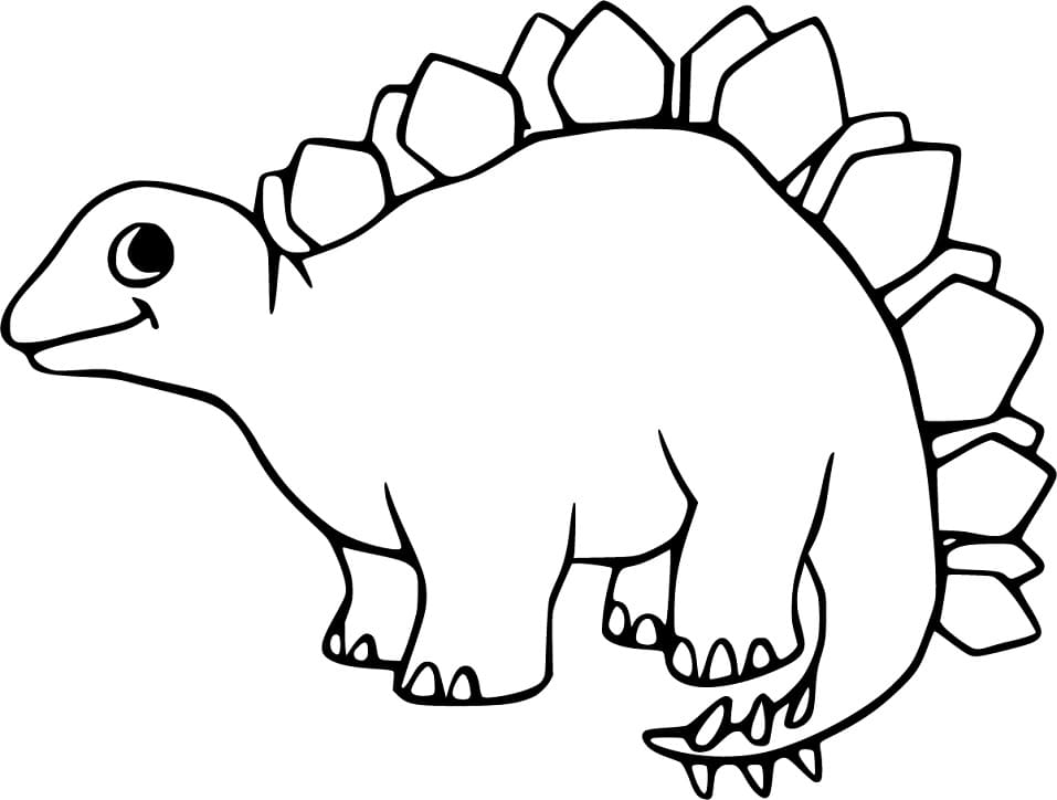 Målarbild Bedårande Stegosaurus